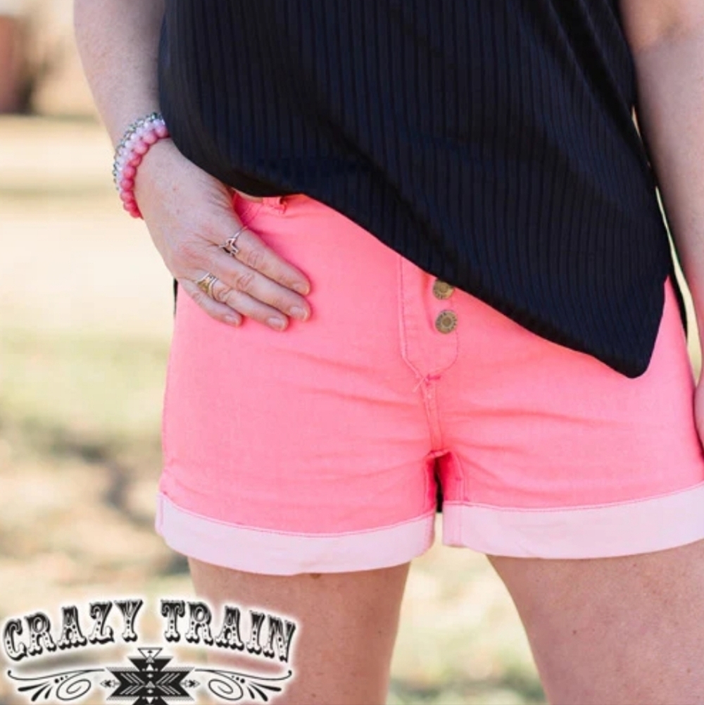 NWT Crazy Train Women's Pink Shorts Reversible Size L